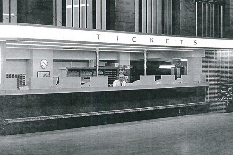 Historic photo of Union Depot's old ticket booth